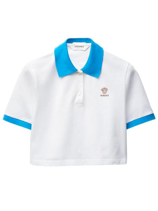 26SS 베르사체 폴로 티셔츠 1024235 1A17681 2W9H0 WHITE AZUR