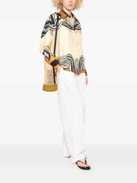 26SS 라쿠엘 디니즈 블라우스 A003007 00703 IVORY BLACK TANGERINE - RAQUEL DINIZ