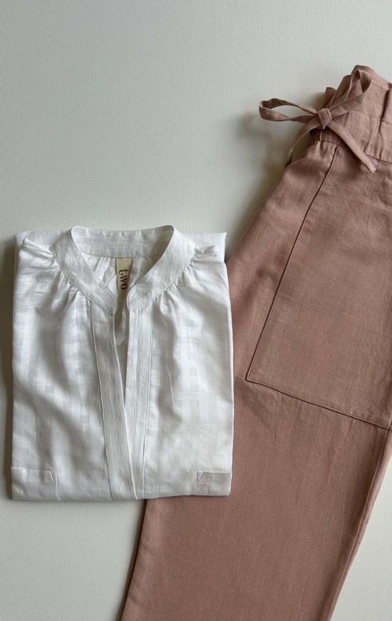  투 셔츠 카디 그리드 긴팔 셔츠 - TWO