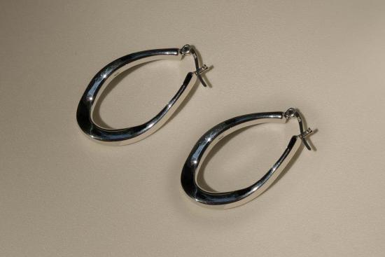  Milk & Rose 이어링 밀크앤로즈 플루이드 아이콘 후프 실버 - OTHER BRANDS