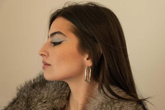  Milk & Rose 이어링 밀크앤로즈 플루이드 아이콘 후프 실버 - OTHER BRANDS