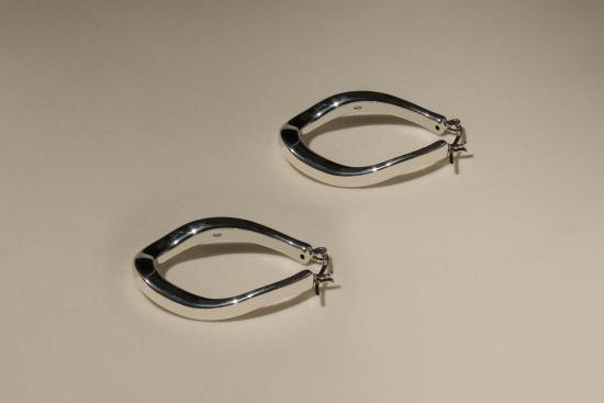  Milk & Rose 이어링 밀크앤로즈 플루이드 아이콘 후프 실버 - OTHER BRANDS