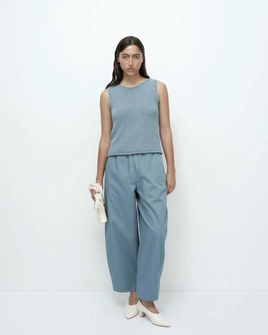  미정박 민소매 티셔츠 박미정 보트넥 니트 탱크탑 - MIJEONG PARK