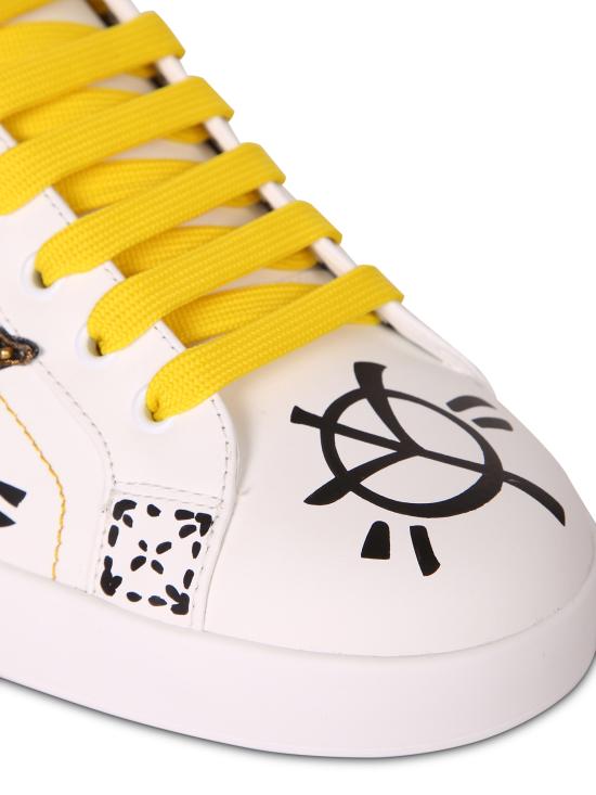 26SS 돌체앤가바나 포르토피노 카프스킨 스니커즈 CS1759 A0219 8W920 White - DOLCE & GABBANA