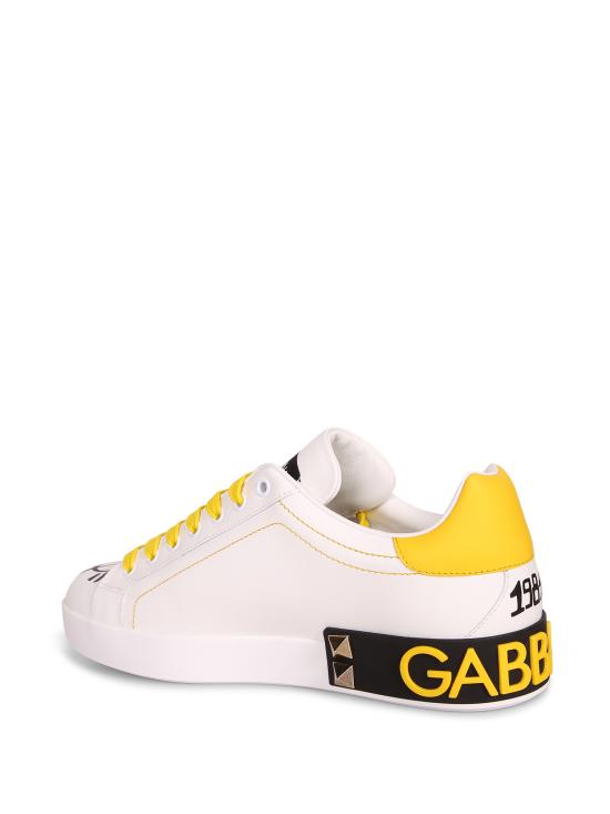26SS 돌체앤가바나 포르토피노 카프스킨 스니커즈 CS1759 A0219 8W920 White - DOLCE & GABBANA
