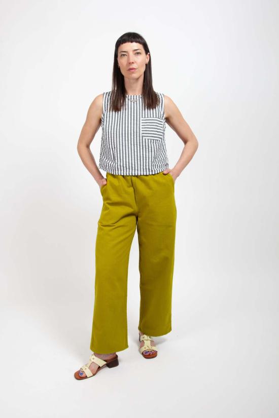  그래블 앤 골드 민소매 티셔츠 그래블 & 골드 루핀 탱크 릿지 스트라이프