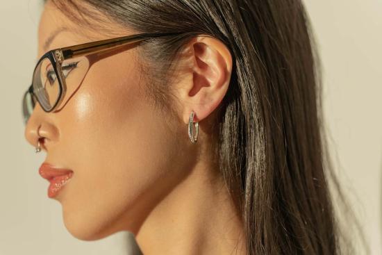  Milk & Rose 이어링 내 가게 캔디 케인 후프