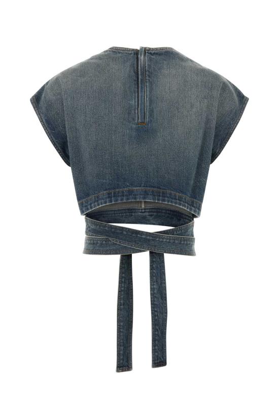 26SS 알라이아 민소매 티셔츠 AA9H1482D026C A56 FADEDBLUE - ALAIA