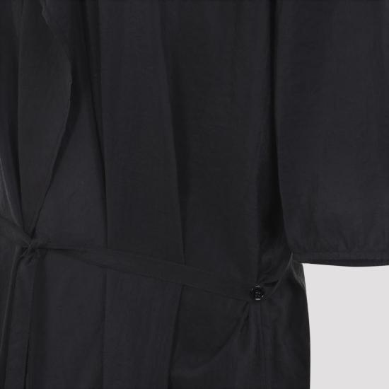 26SS 르메르 비대칭 셔츠 드레스 드라이 실크 DR1162 LF1308 999 BLACK DOM - LEMAIRE