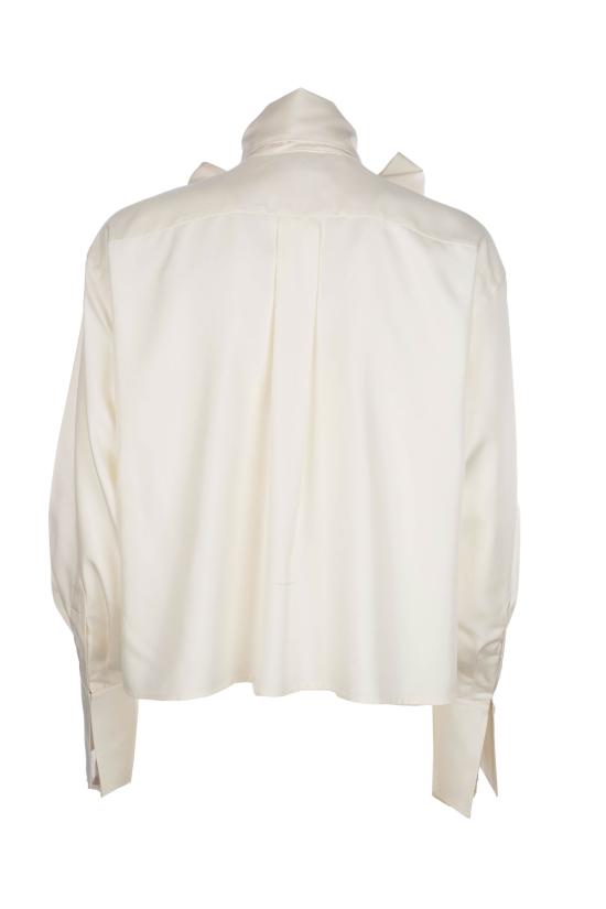 26SS 셀린느 크롭 라발리에르 셔츠 RC0950H25 01RD CRAIE - CELINE