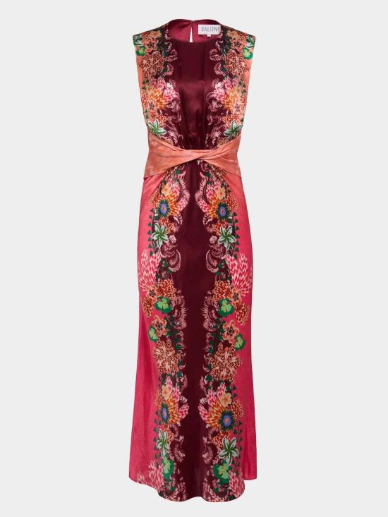  살로니 롱 원피스 Saloni Gwen 드레스 Fiori 테두리 - SALONI