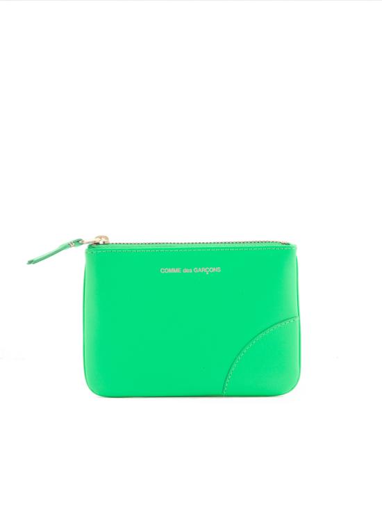 26SS 꼼데가르송 클래식 레더 라인 파우치 SA8100 GREEN