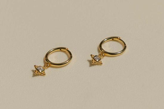  마이 스토어 이어링 쁘띠 다이아몬드 후프 싱글 - MY STORE