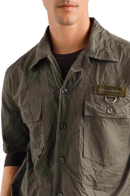 26SS 돌체앤가바나 반팔 셔츠 G50E3TFU5YP N0755 Grigio scuro 4 - DOLCE & GABBANA