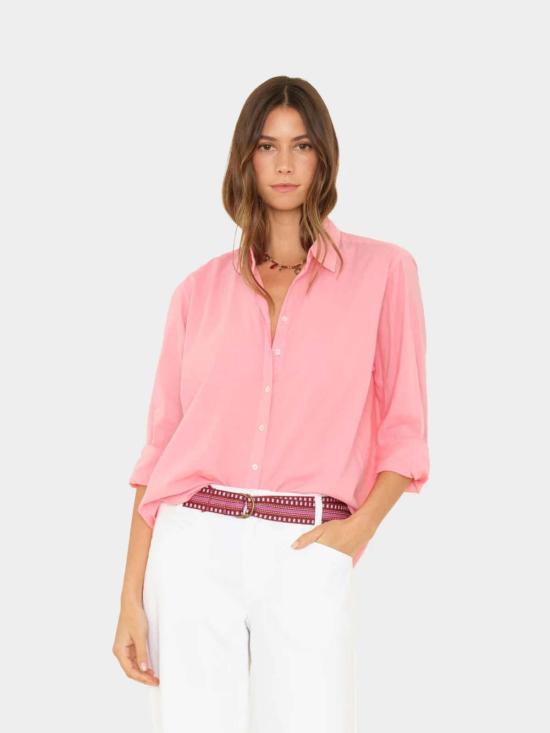  시레나 셔츠 보 셔츠 핫 코랄