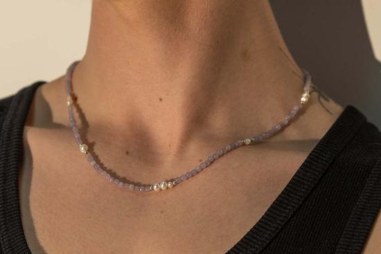  Milk & Rose 네크리스 밀크 & 로즈 자수정 진주 목걸이