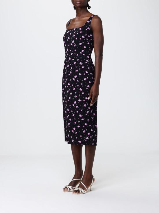 26SS 돌체앤가바나 카네이션 프린트 시스 드레스 F6F4ZTFSA8M HN5XX Black - DOLCE & GABBANA