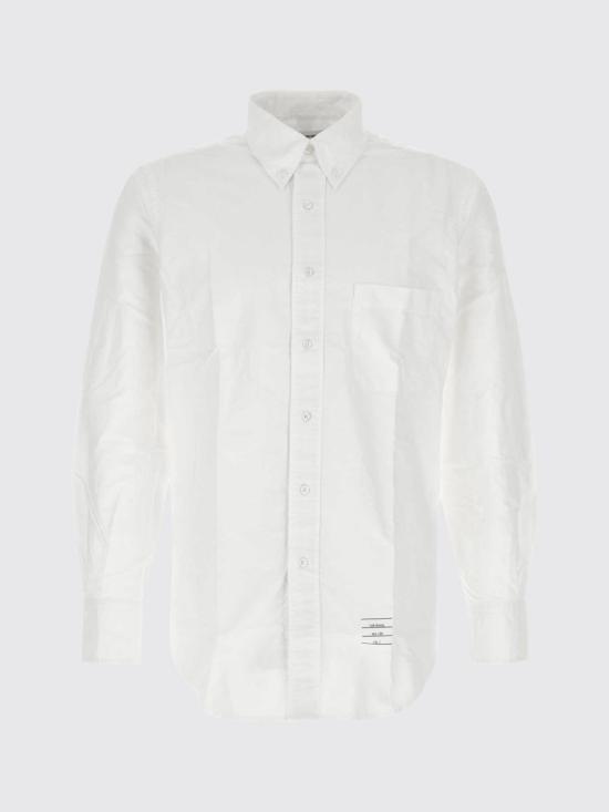 26SS 톰브라운 옥스포드 클래식 그로그랭 플래킷 셔츠 MWL010EF0313 100 White - THOM BROWNE