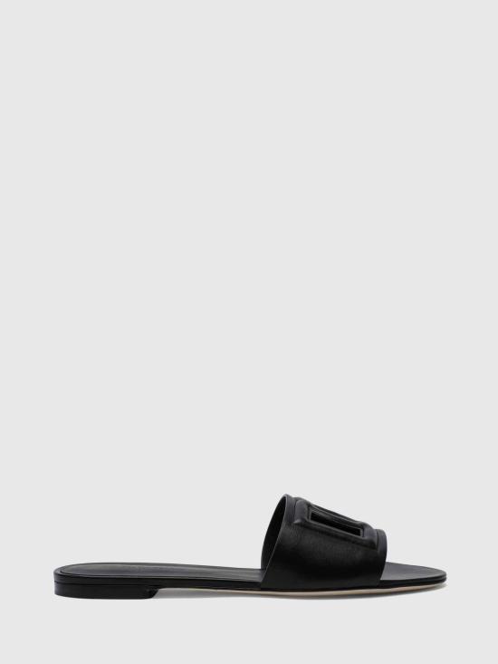 26SS 돌체앤가바나 DG 로고 카프스킨 슬리퍼 CQ0436AY329 80999 Black