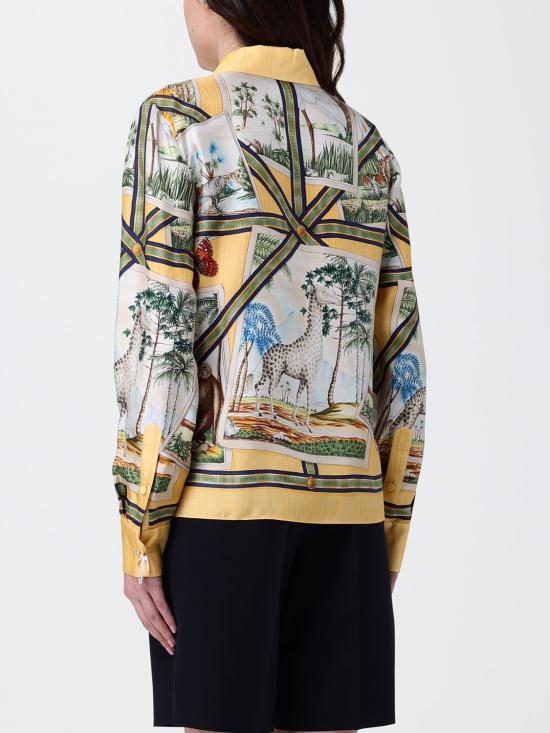 26SS 구찌 프린트 실크 트윌 셔츠 856090ZAUK6 7313 Yellow - GUCCI