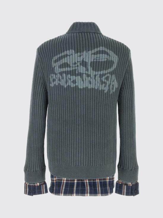 26SS 발렌시아가 집업 니트 857284T3429 8578 Navy - BALENCIAGA