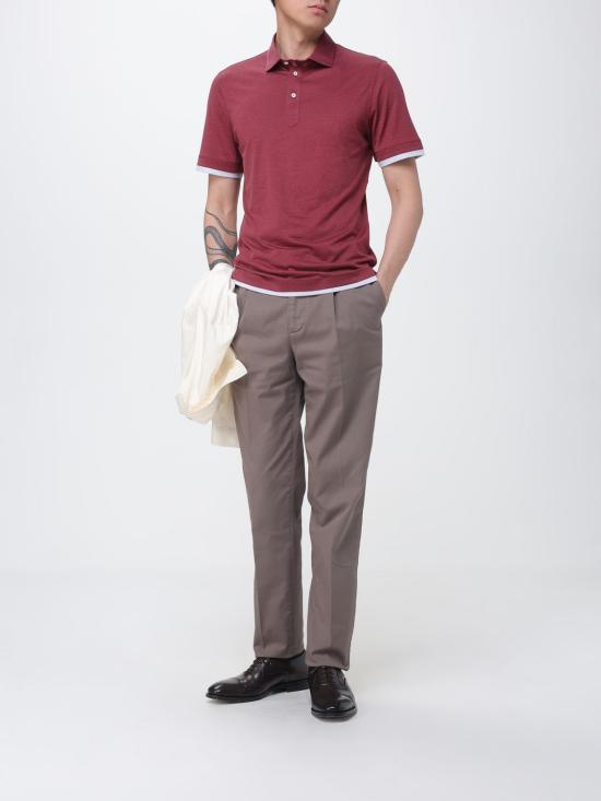 26SS 브루넬로 쿠치넬리 저지 폴로 셔츠 MR8333966 CMK02 Red - BRUNELLO CUCINELLI