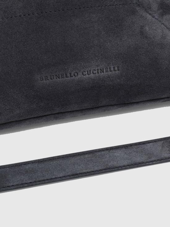 26SS 브루넬로 쿠치넬리 스웨이드 BC 듀오 파우치 백 MBDLD2808 C8901 Blue - BRUNELLO CUCINELLI