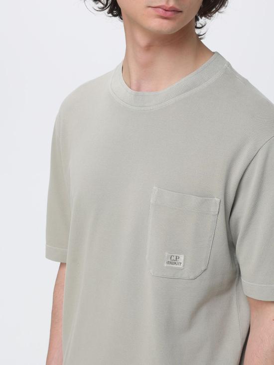 26SS 씨피 컴퍼니 24/1 피케 피그먼트 다이드 숏슬리브 티셔츠 20CMTS173A005527S 610 Sand - C.P. COMPANY
