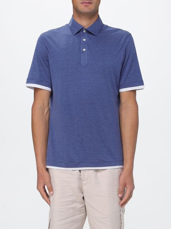 26SS 브루넬로 쿠치넬리 저지 폴로 셔츠 MR8333966 CTA27 Blue