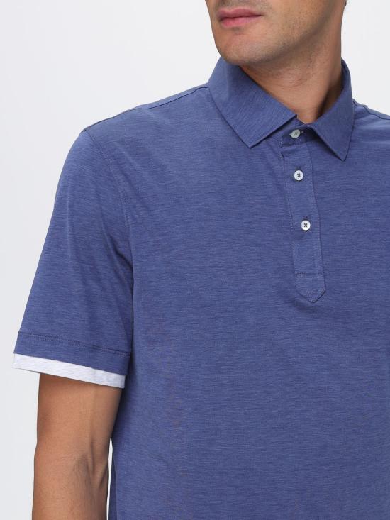 26SS 브루넬로 쿠치넬리 저지 폴로 셔츠 MR8333966 CTA27 Blue - BRUNELLO CUCINELLI
