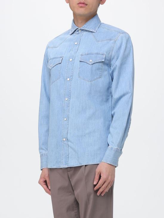 26SS 브루넬로 쿠치넬리 이지 핏 라이트웨이트 데님 셔츠 MH1924008 CCF66 Blue - BRUNELLO CUCINELLI
