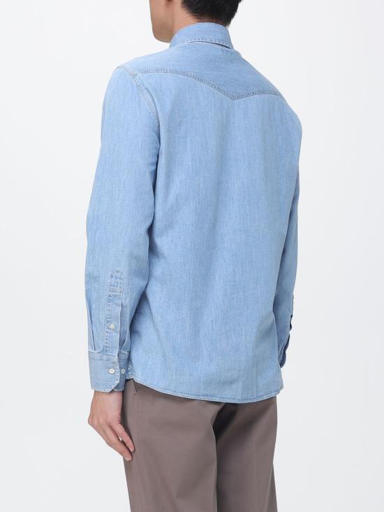 26SS 브루넬로 쿠치넬리 이지 핏 라이트웨이트 데님 셔츠 MH1924008 CCF66 Blue - BRUNELLO CUCINELLI