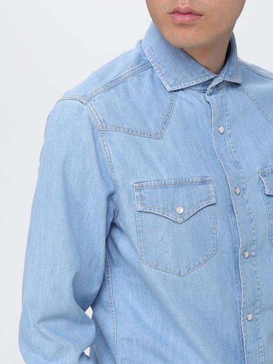 26SS 브루넬로 쿠치넬리 이지 핏 라이트웨이트 데님 셔츠 MH1924008 CCF66 Blue - BRUNELLO CUCINELLI