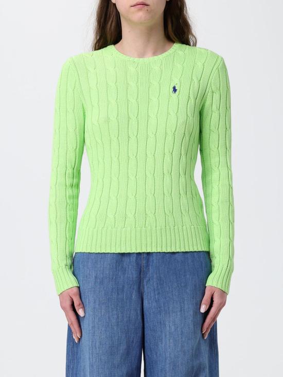26SS 폴로 랄프로렌 포니 로고 피마코튼 케이블 니트 스웨터 211971869 504 Apple Green
