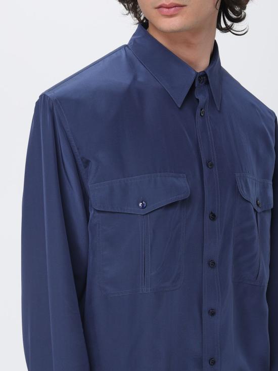 26SS 생로랑 긴팔 셔츠 854249Y2N49 4812 Blue - SAINT LAURENT