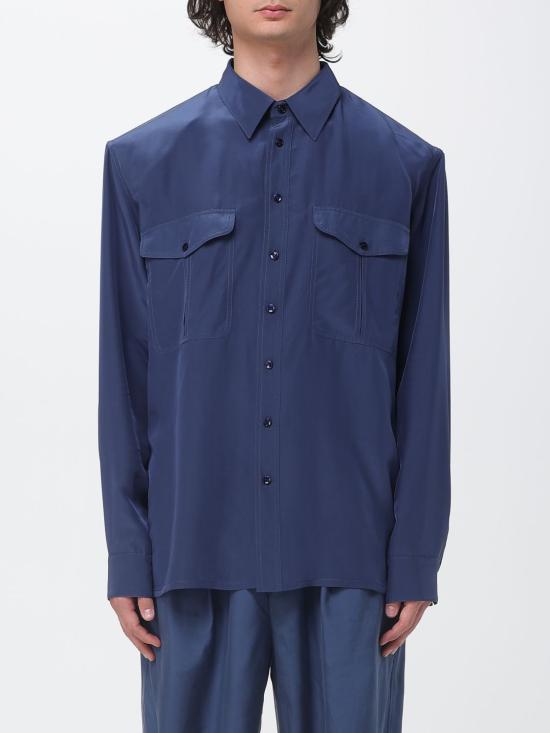 26SS 생로랑 긴팔 셔츠 854249Y2N49 4812 Blue