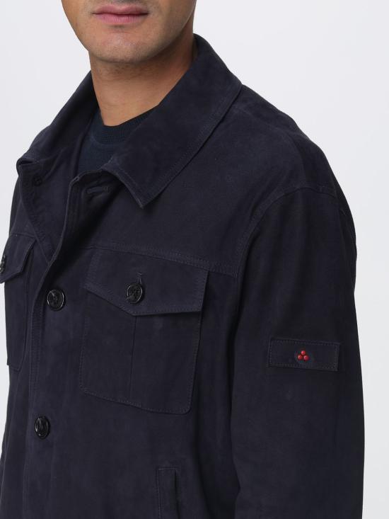 26SS 페트레이 데스트니 스웨이드 02 혼 이펙트 버튼 스웨이드 자켓 PEU574499012407 215 Blue - PEUTEREY