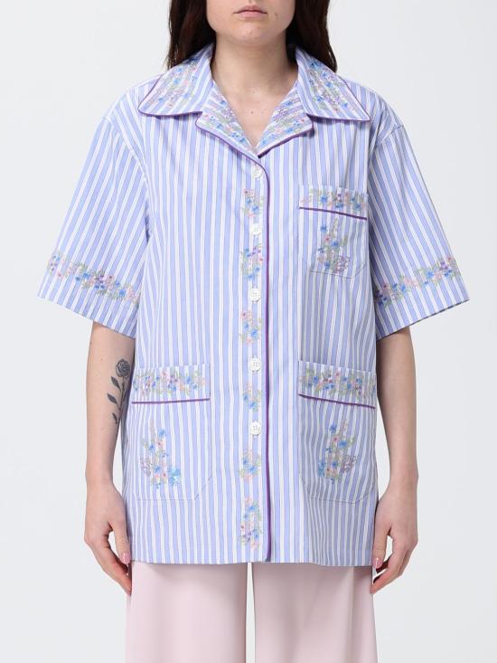 26SS 돌체앤가바나 크리스탈 플라워  자수 코튼 셔츠 F5U29ZGDDST S8400 Multicolor