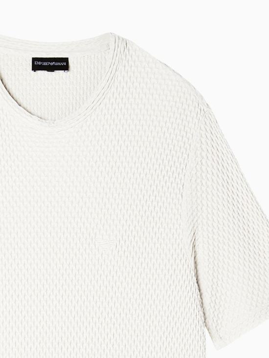 26SS 엠포리오 아르마니 반팔 티셔츠 EM005555AF25179 U1156 Bianco - EMPORIO ARMANI