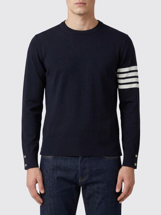 26SS 톰브라운 사선완장 메리노 울 니트 MKA002AY1014 415 Blue