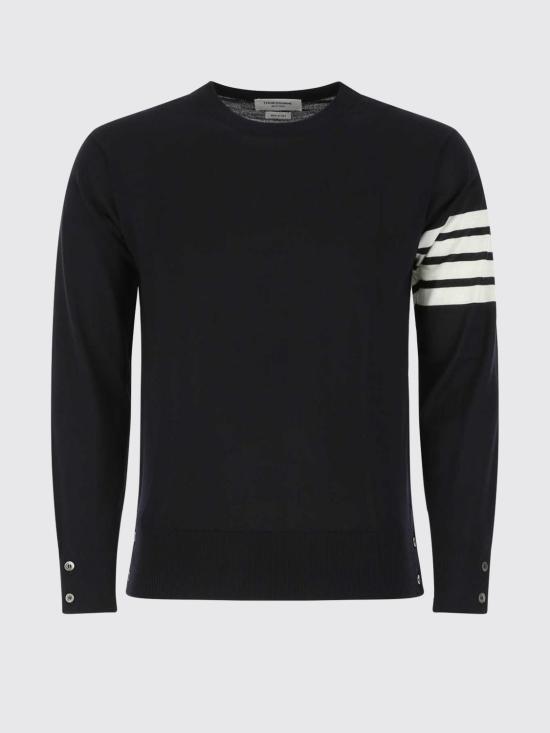 26SS 톰브라운 사선완장 메리노 울 니트 MKA002AY1014 415 Blue - THOM BROWNE