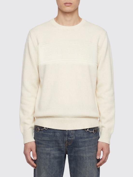 26SS 구찌 인타르시아 니트 코튼 울 스웨터 851724XKFBC 9000 White