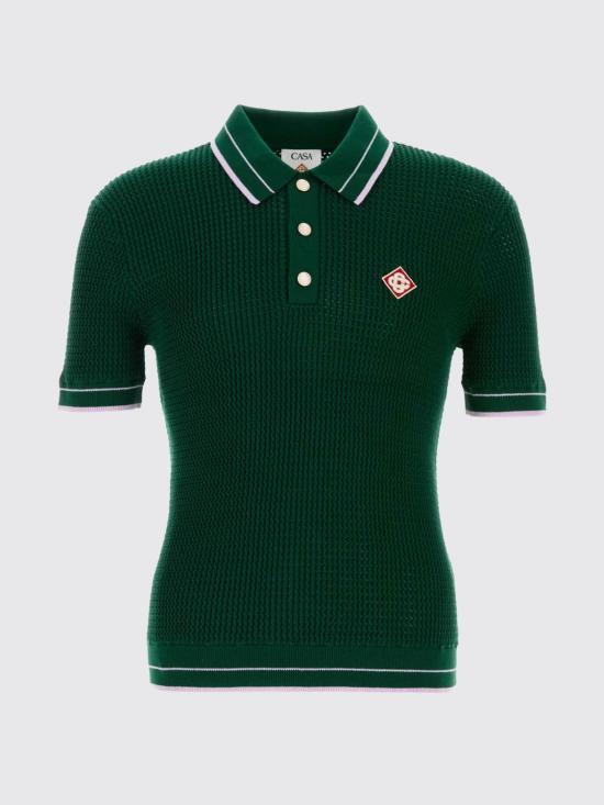 26SS 카사블랑카 폴로 티셔츠 MSS26KW1296 01 Green - CASABLANCA