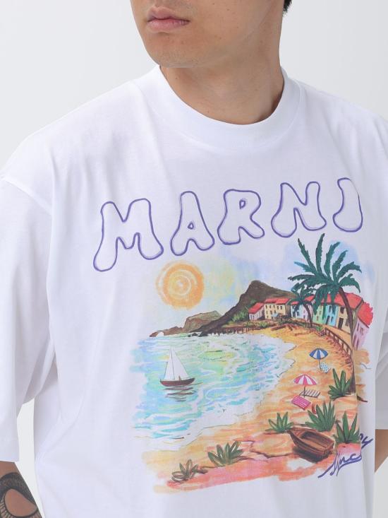 26SS 마르니 반팔 티셔츠 HUMU02234PUSCZ06 PRW01 White - MARNI