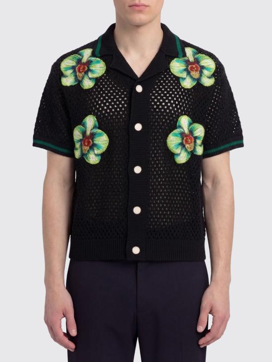 26SS 카사블랑카 반팔 셔츠 MSS26KW1316 01 Black