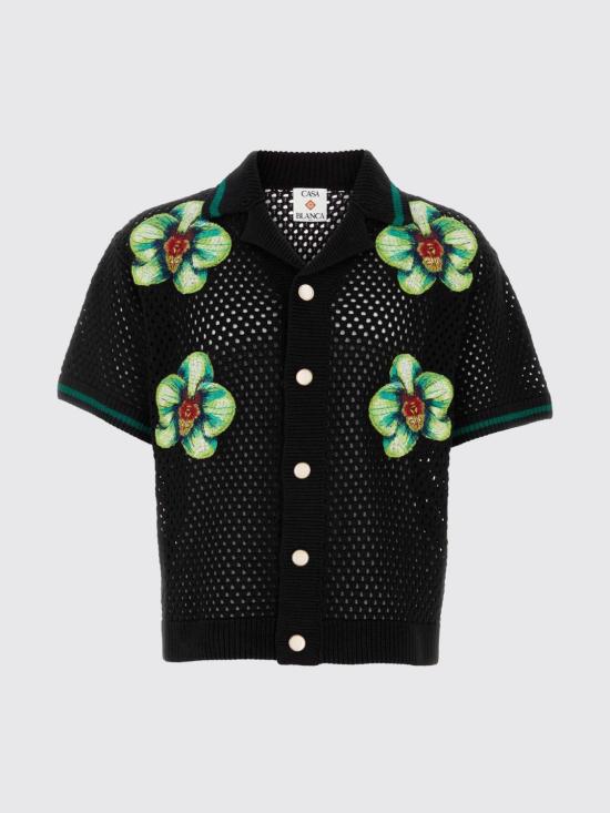 26SS 카사블랑카 반팔 셔츠 MSS26KW1316 01 Black - CASABLANCA