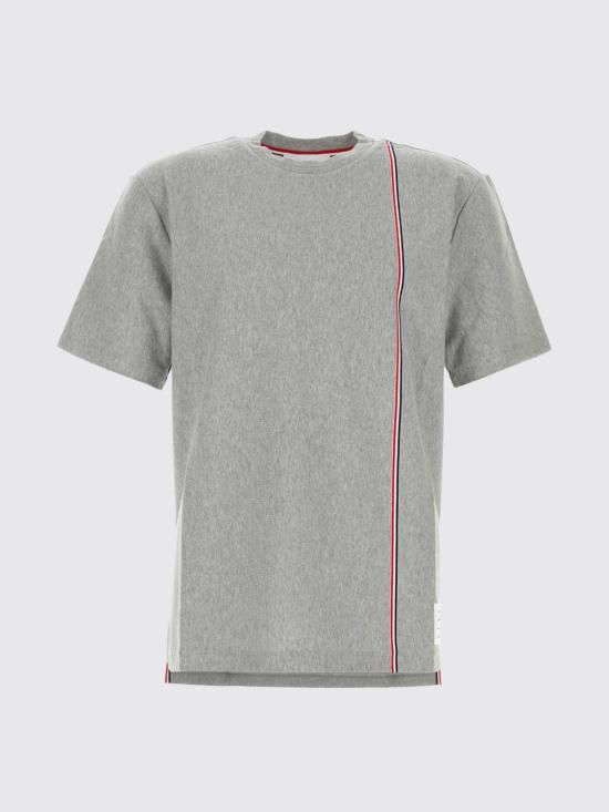 26SS 톰브라운 RWB 스트라이프 티셔츠 MJS252AJ0138 035 Grey - THOM BROWNE