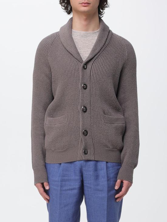 26SS 브루넬로 쿠치넬리 잉글리시 립 래글런 가디건 MNI708606 C7942 Brown