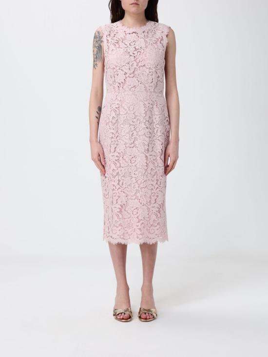 26SS 돌체앤가바나 코르도네토 레이스 드레스 F6H0ZTHLMTB F1246 Pink