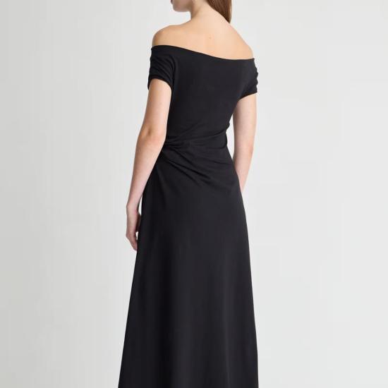  어피스 어파트 롱 원피스 Apiece Apart Marles 오프숄더 미디 드레스 블랙 - APIECE APART